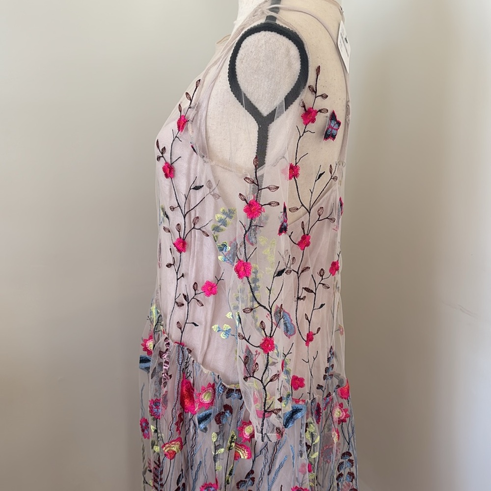 Free People NWT Multi Color Sheer Mesh Dress with Under Pinning Size XSmall - Picture 6 of 6